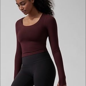 Athleta Chi Top (Long sleeves), Wine, M